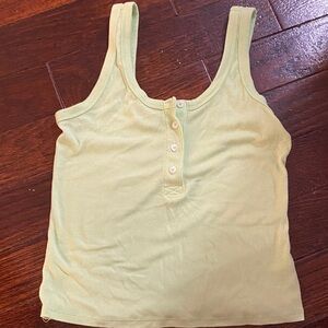 Light Green Sleeveless Ribbed Top